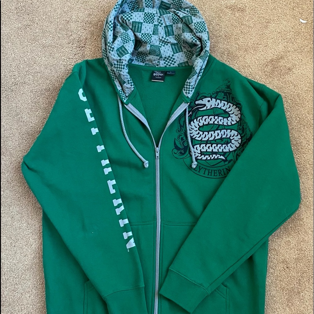Universal Studios zip-up slytherin jacket.